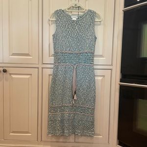 St.John Crocheted tank dress with base layer